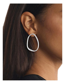 35000450 Stainless Steel Hoop Earrings in Silver
