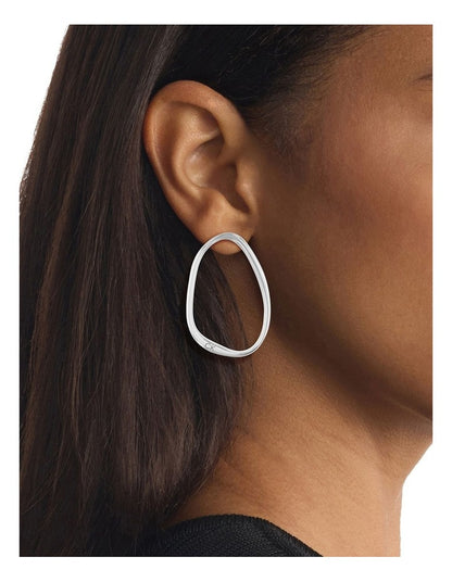 35000450 Stainless Steel Hoop Earrings in Silver