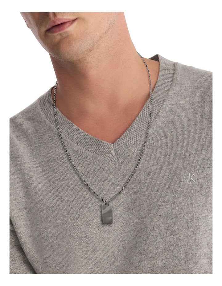 35100032 Steel Pendant Necklace in Grey