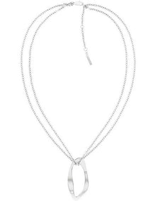 35000685 Stainless Steel & Crystals Pendant Necklace in Silver