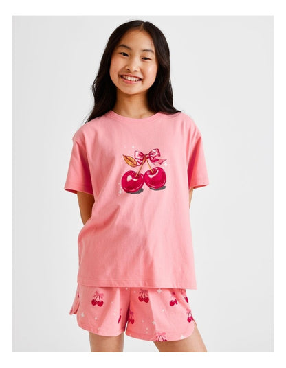 Cherry Knit Pyjamas in Tulip
