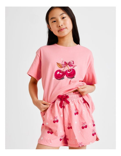 Cherry Knit Pyjamas in Tulip