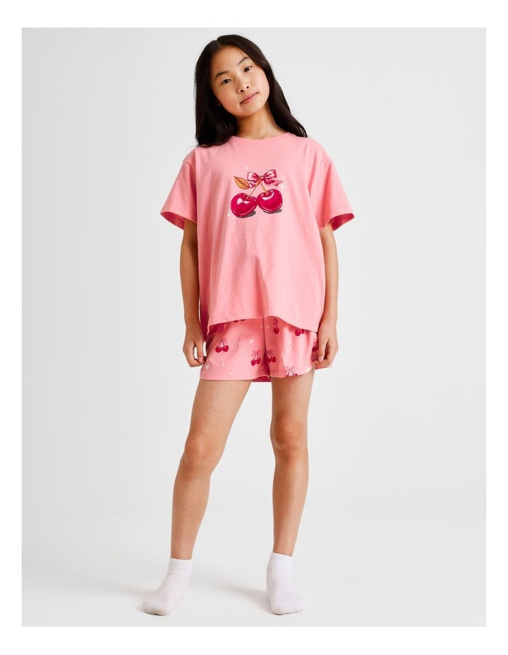 Cherry Knit Pyjamas in Tulip