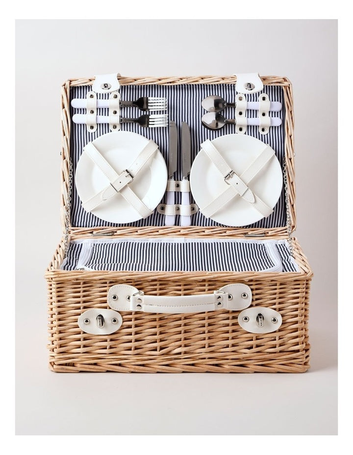 4 Person Picnic Basket in Ash Honey/Navy
