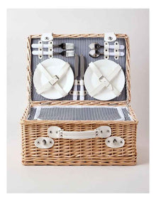 4 Person Picnic Basket in Ash Honey/Navy