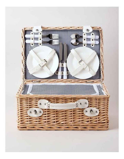 4 Person Picnic Basket in Ash Honey/Navy