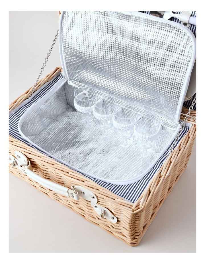 4 Person Picnic Basket in Ash Honey/Navy