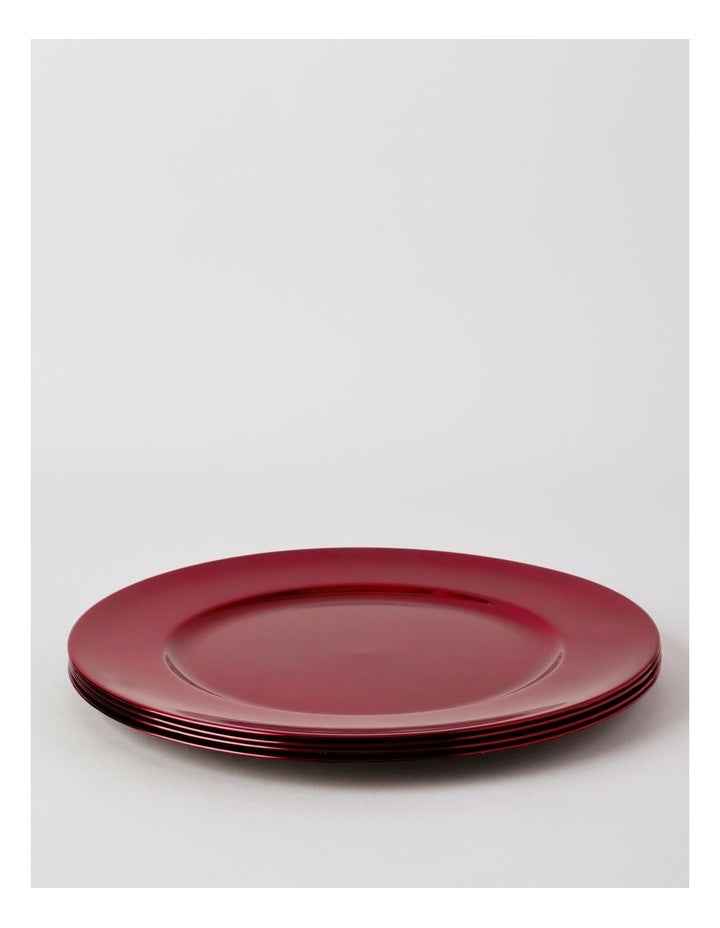 Crimson Charger Plate Set of 4 in Red