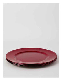 Crimson Charger Plate Set of 4 in Red