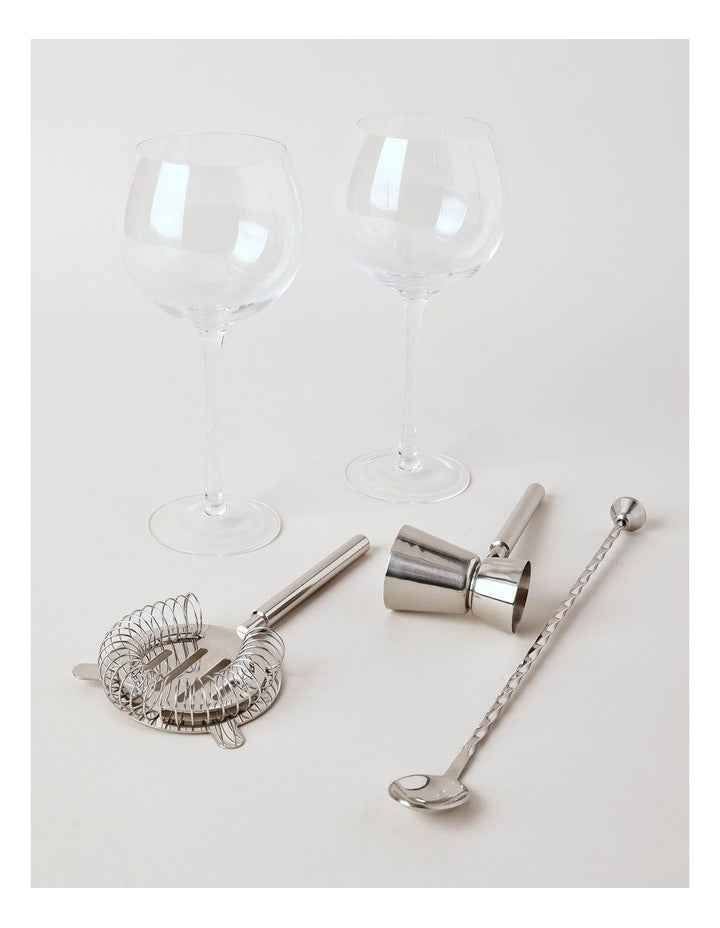 Refresh Spritz Cocktail Making Set of 6 in Silver