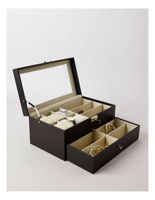 Clear Top Drawer Jewellery Box in Black