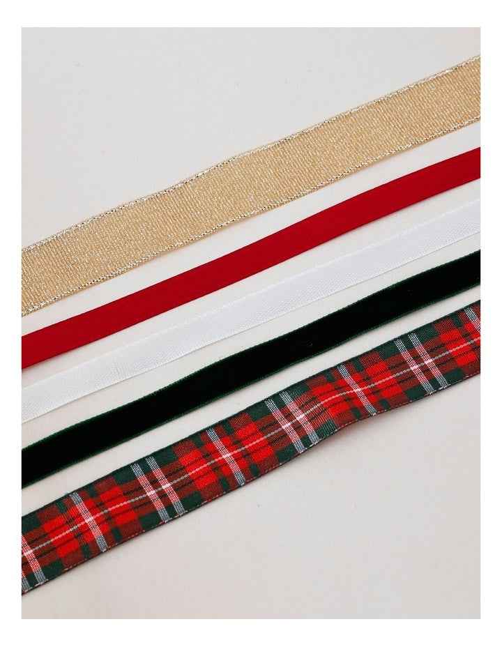Heirloom Christmas Mixed Ribbon 5 Pack in Multicolour