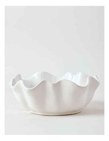 Fluted Serve Bowl 27cm in White