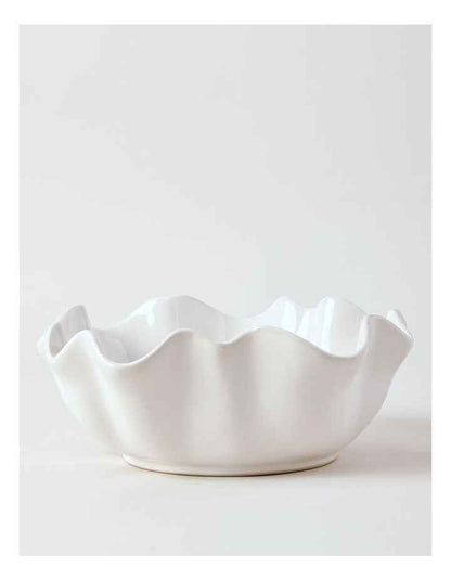 Fluted Serve Bowl 27cm in White