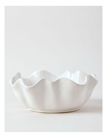 Fluted Serve Bowl 27cm in White