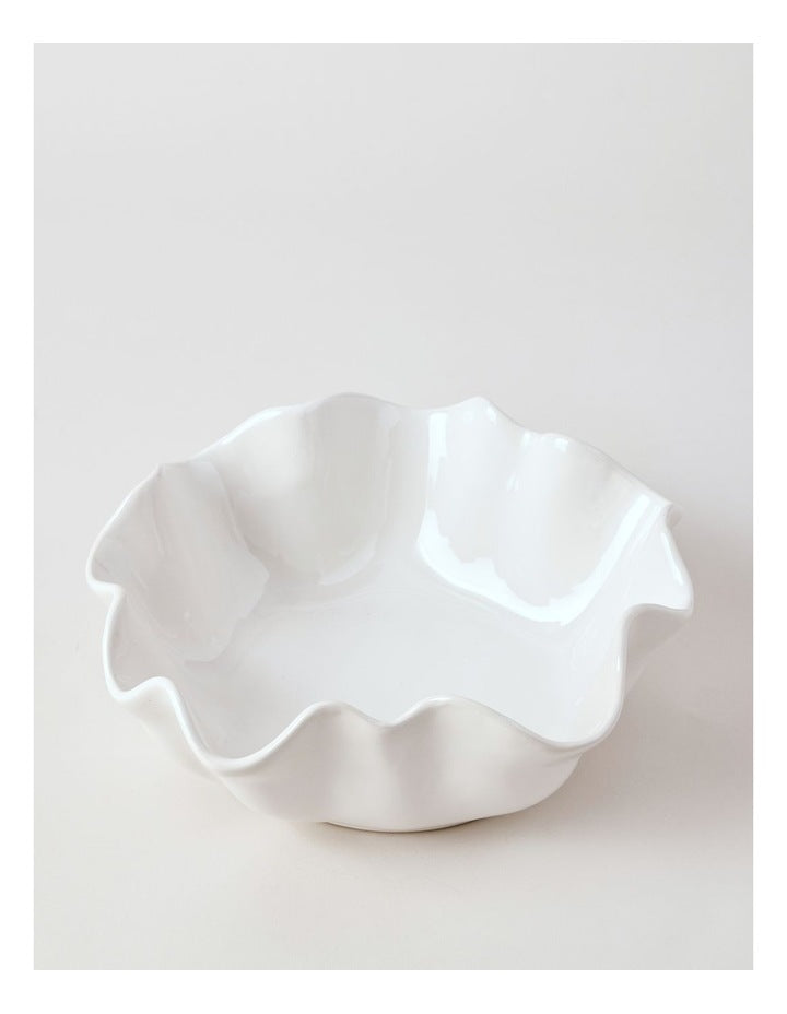 Fluted Serve Bowl 27cm in White