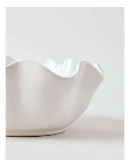 Fluted Serve Bowl 27cm in White