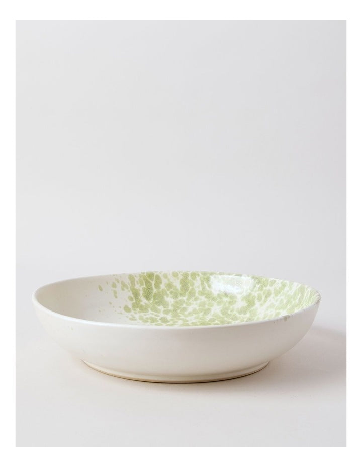 Hinterland Serving Bowl in White/Green