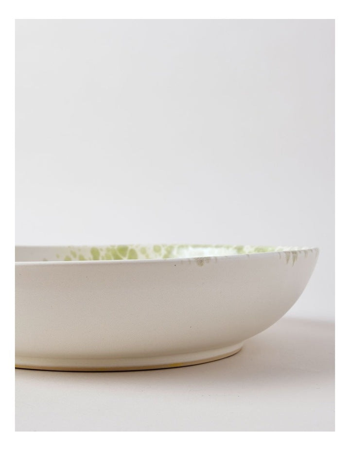 Hinterland Serving Bowl in White/Green
