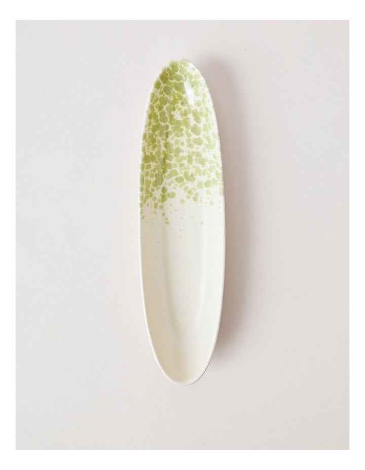 Hinterland Oval Bowl in White/Green