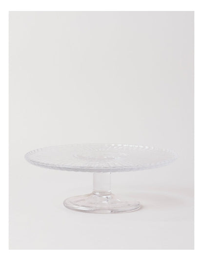 Honey Bee Pressed Glass Cake Stand in Clear