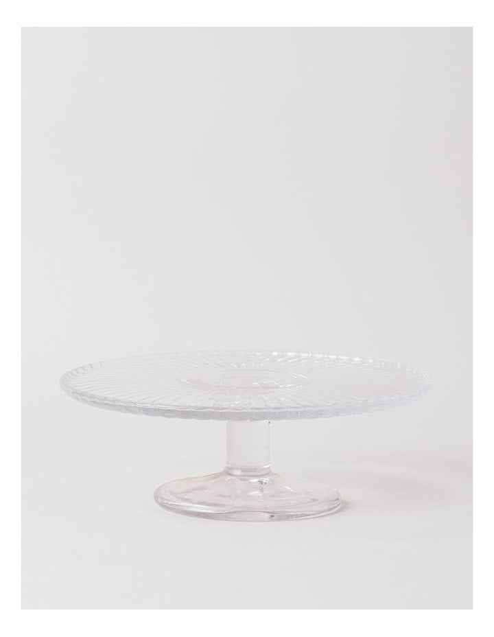 Honey Bee Pressed Glass Cake Stand in Clear