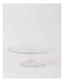 Honey Bee Pressed Glass Cake Stand in Clear