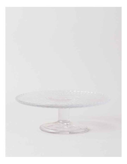 Honey Bee Pressed Glass Cake Stand in Clear