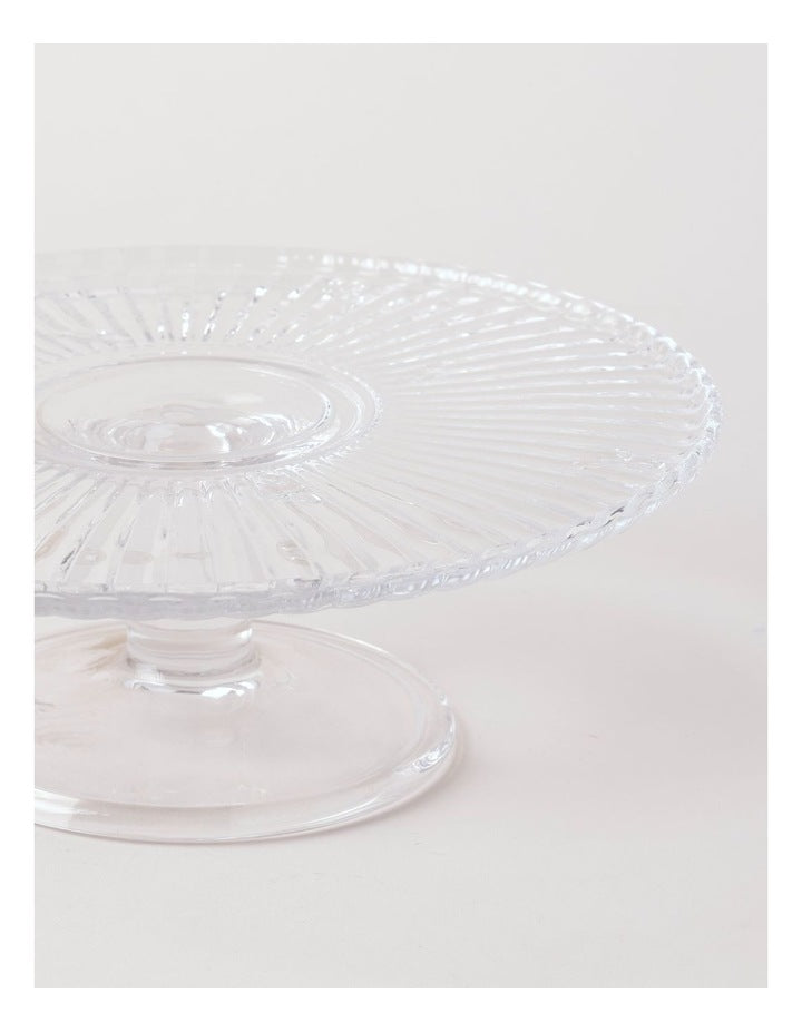 Honey Bee Pressed Glass Cake Stand in Clear