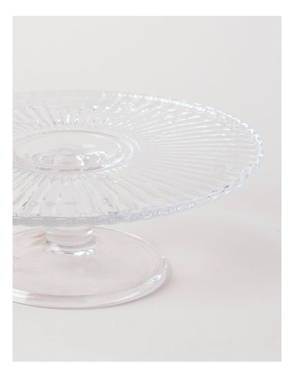 Honey Bee Pressed Glass Cake Stand in Clear