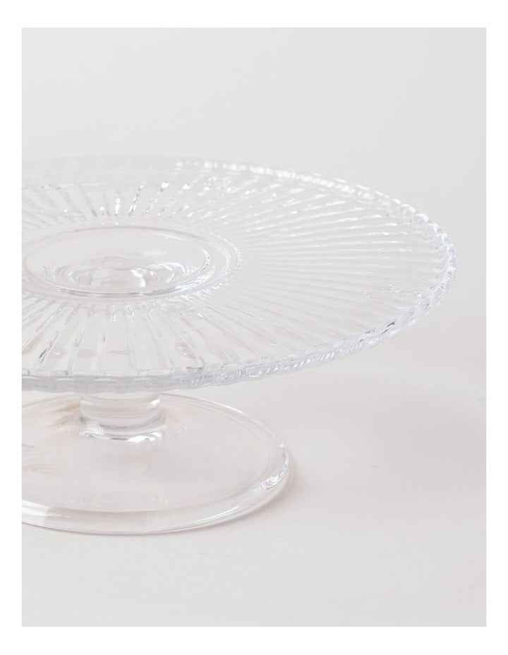 Honey Bee Pressed Glass Cake Stand in Clear