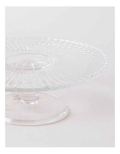 Honey Bee Pressed Glass Cake Stand in Clear