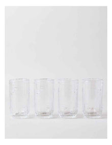 Honey Bee Pressed Glass Highball Set of 4 in Clear