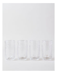 Honey Bee Pressed Glass Highball Set of 4 in Clear