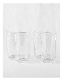 Honey Bee Pressed Glass Highball Set of 4 in Clear