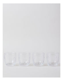 Honey Bee Pressed Glass Tumbler Set Of 4 in Clear