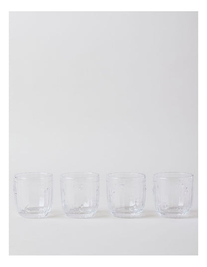 Honey Bee Pressed Glass Tumbler Set Of 4 in Clear
