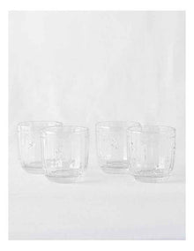 Honey Bee Pressed Glass Tumbler Set Of 4 in Clear