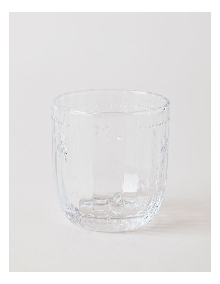 Honey Bee Pressed Glass Tumbler Set Of 4 in Clear