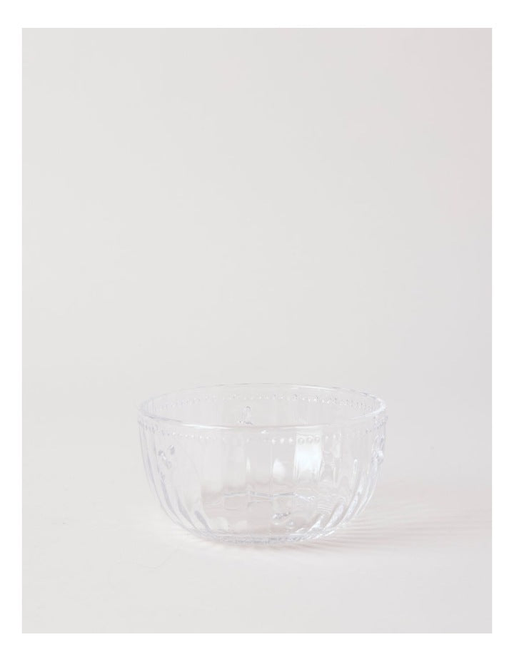 Honey Bee Pressed Glass Dessert Bowl in Clear