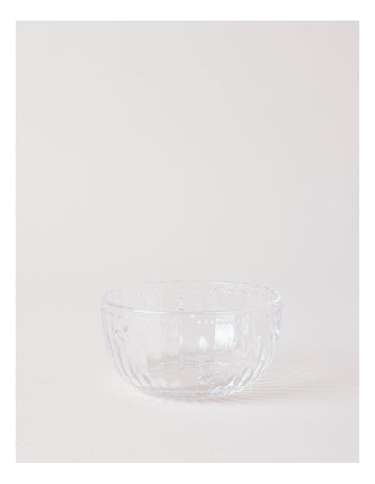 Honey Bee Pressed Glass Dessert Bowl in Clear