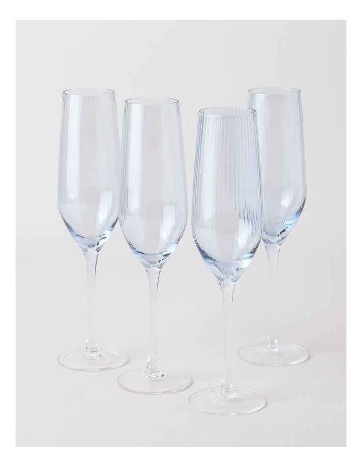 Mediterranean Champagne Flute Set of 4 in Painted Colour