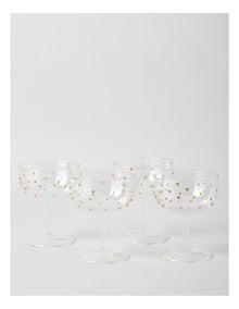 Celestial Martini Glass Set of 4 in Clear