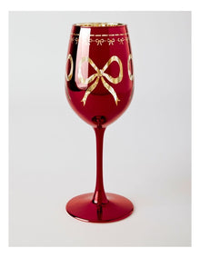 Bow Wine Glass Set of 4 in Red