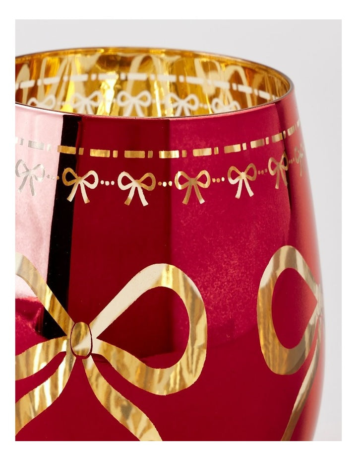 Bow Tumbler Set of 4 in Red