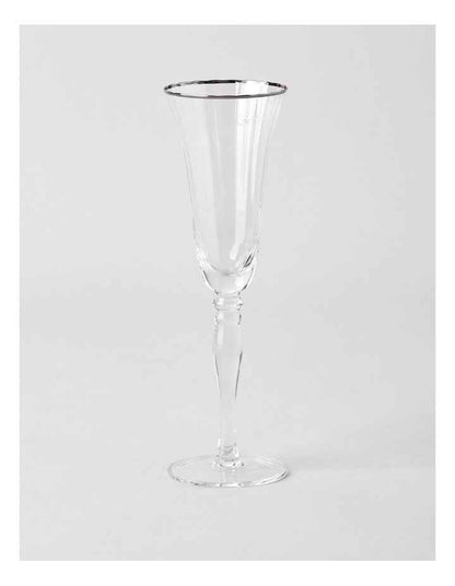 Gabrielle Champagne Glass Set of 4 in Silver