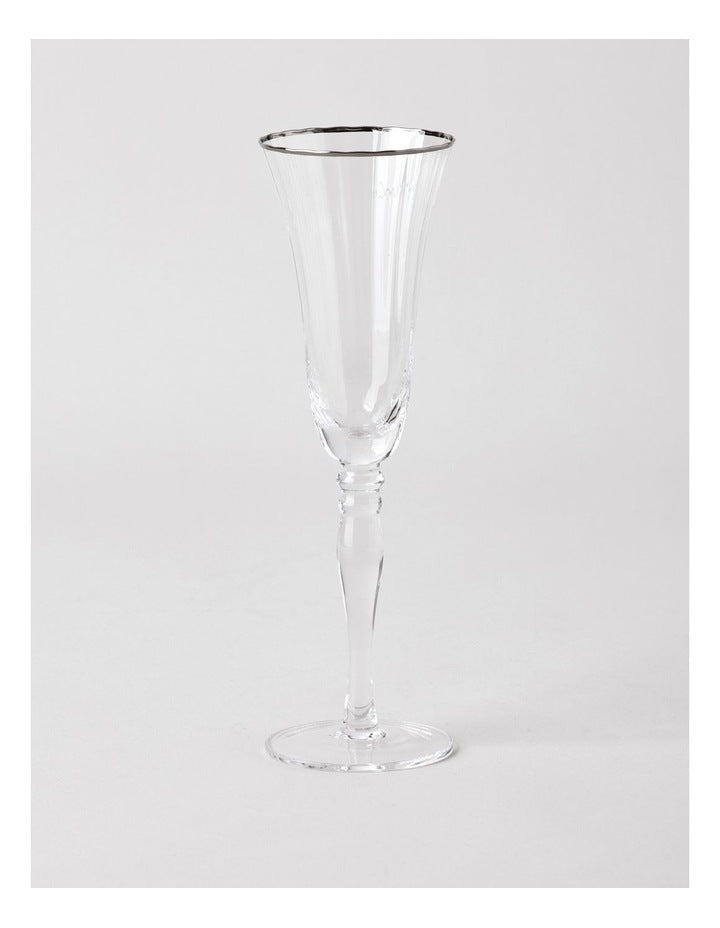 Gabrielle Champagne Glass Set of 4 in Silver