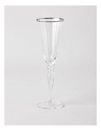 Gabrielle Champagne Glass Set of 4 in Silver