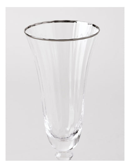 Gabrielle Champagne Glass Set of 4 in Silver
