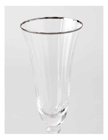 Gabrielle Champagne Glass Set of 4 in Silver